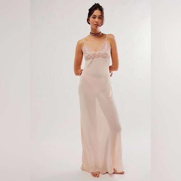 Midnight Magic Maxi Slip by Intimately at Free People in Pink - Picture 1 of 10